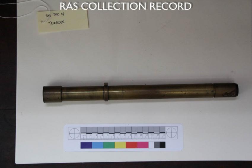 Brass sighting telescope top-down view