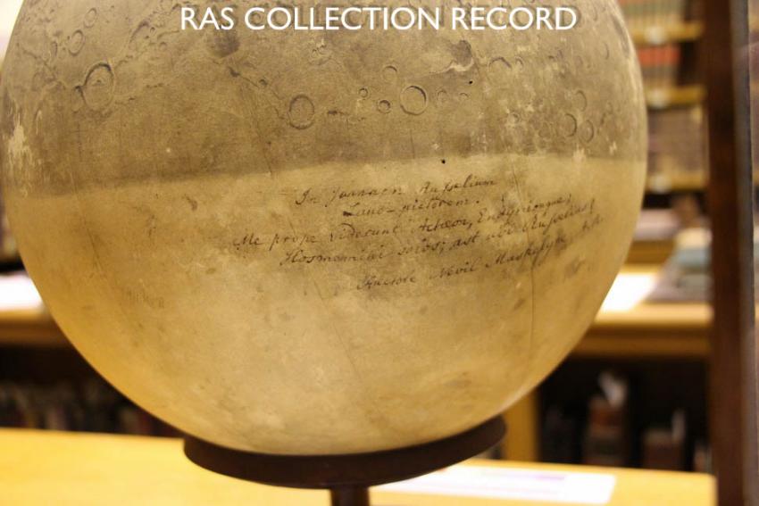 Moon globe by Russell zoomed-in view