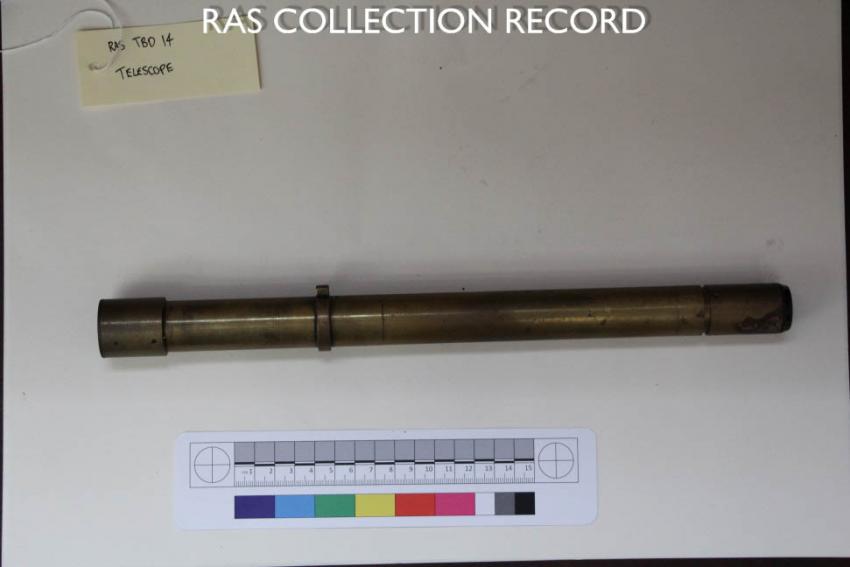 Brass sighting telescope top-down view